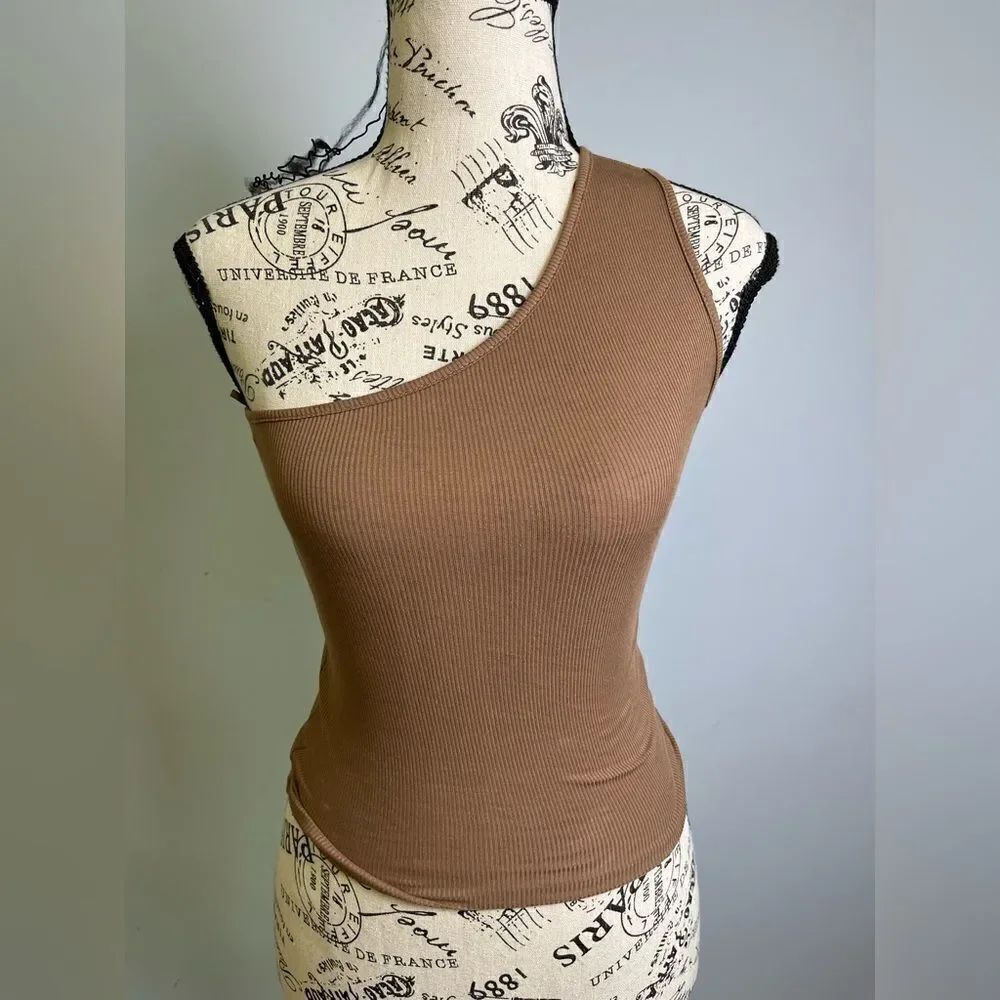 Madewell Brightside Rib One-Shoulder Tank NWT Size XXS - Picture 3 of 10